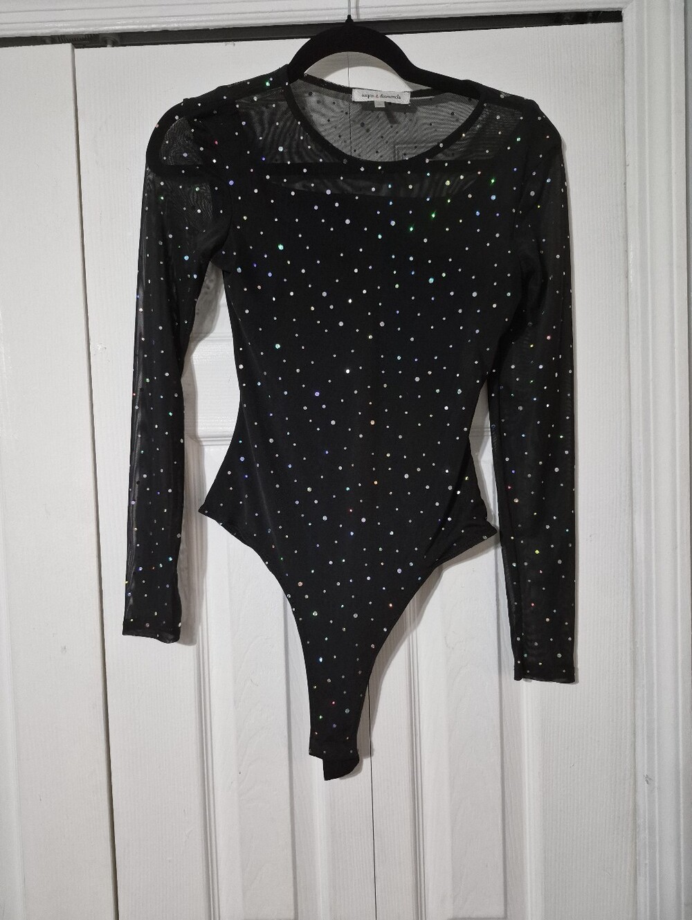 Coquette Glam Sheer Rhinestone Bodysuit